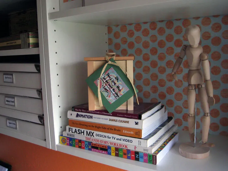 On a shelf
