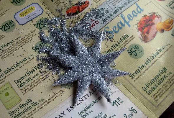 Brush on glue and add glitter!